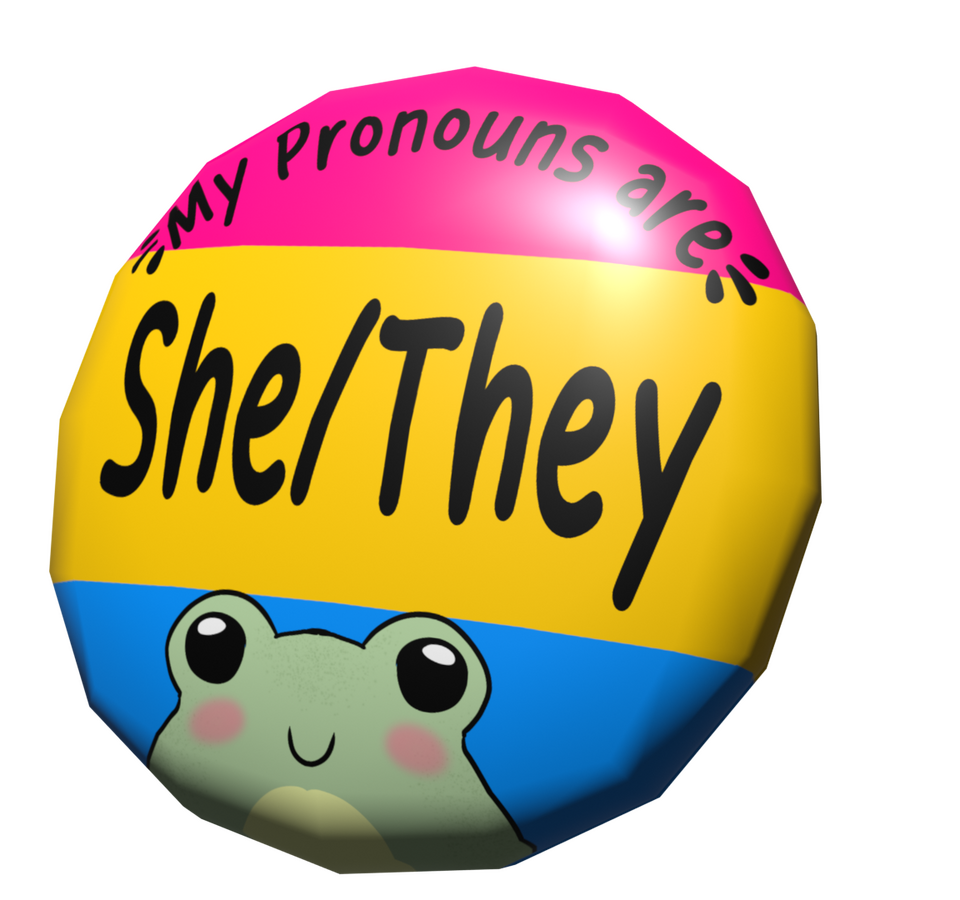 Free customizable Pronoun pin